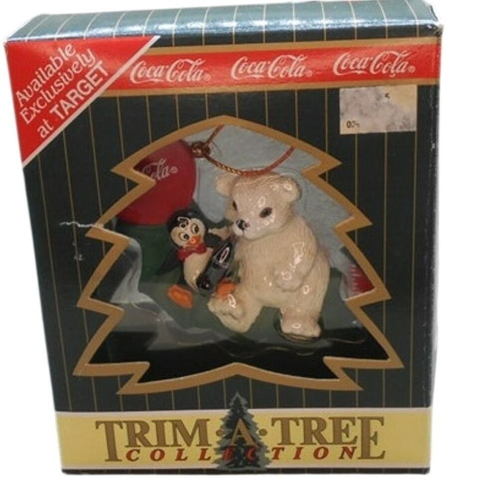Coca-Cola Christmas Trim-A-Tree Bottlecap Holly Polar Bear Vintage 1997 Target